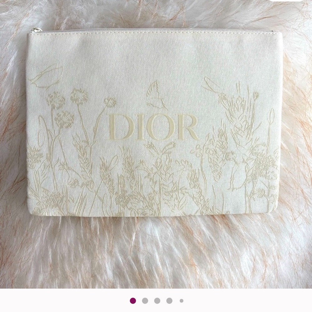 Dior beauty spring flower makeup pouch new. 11”x8” - Picture 6 of 8